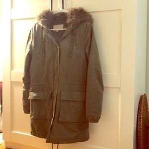 Olive Green Utility Winter Coat
